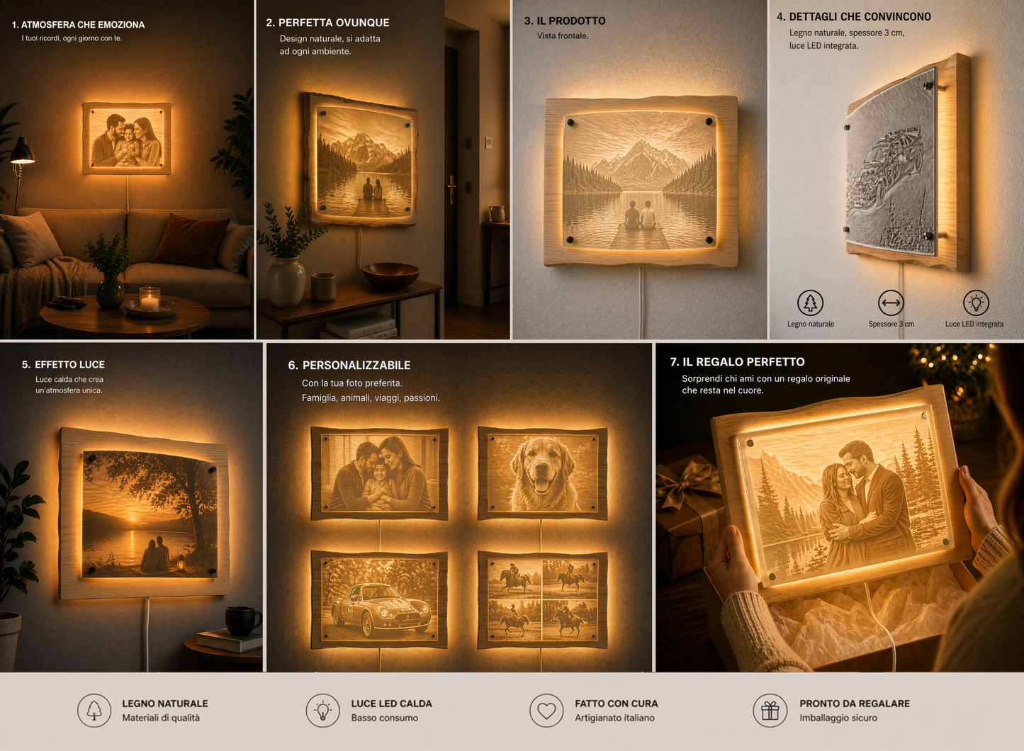 LAMPADA DA PARETE PERSONALIZZATA CON LA TUA FOTO