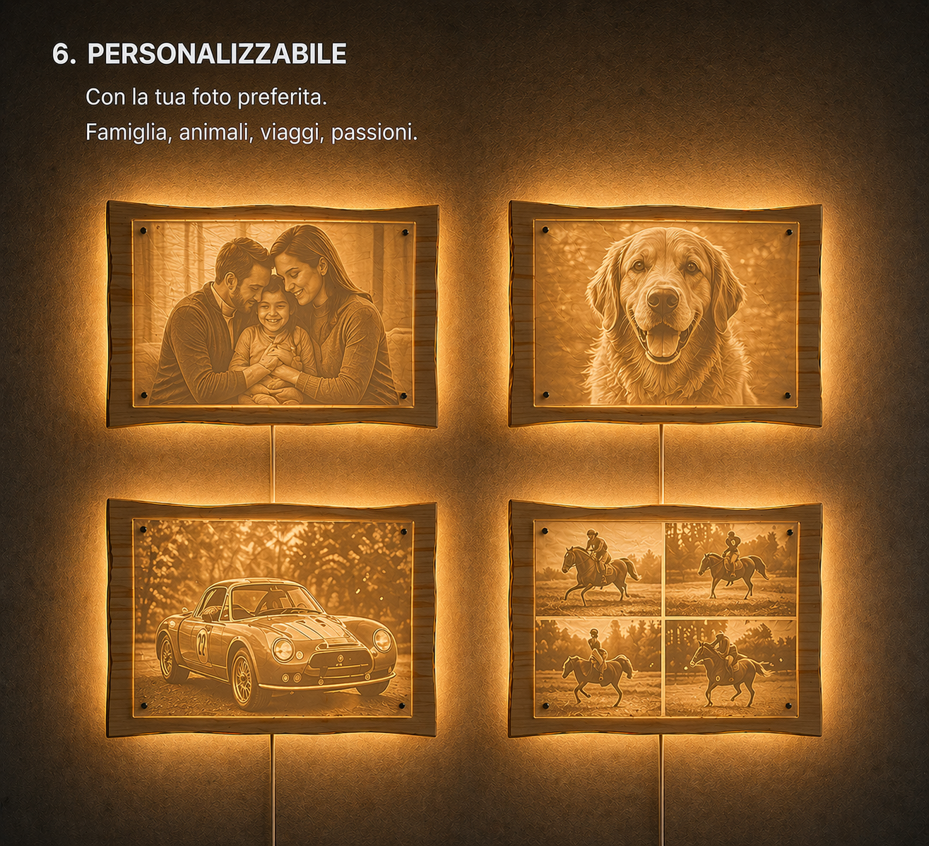 LAMPADA DA PARETE PERSONALIZZATA CON LA TUA FOTO
